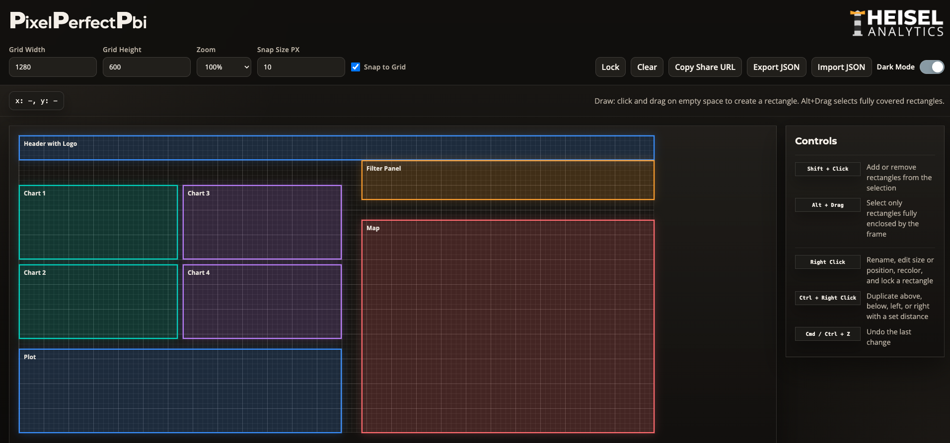 PixelPerfectPowerBI: Projektansicht